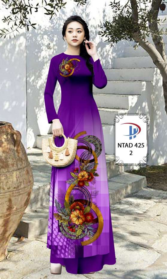 Vải Áo Dài Hoa In 3D AD NTAD425 8